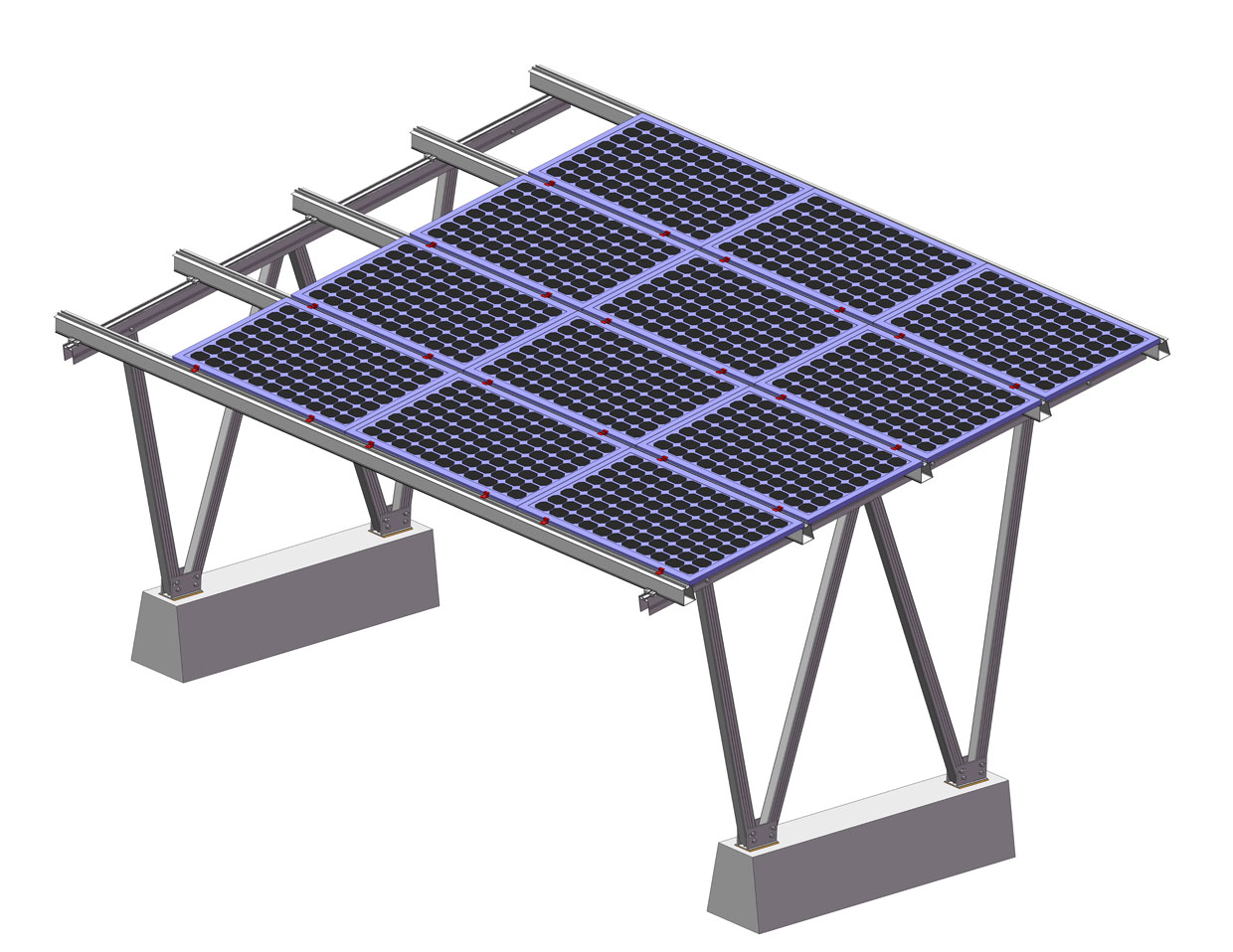 Solar PV Carport with Aluminium Frame 